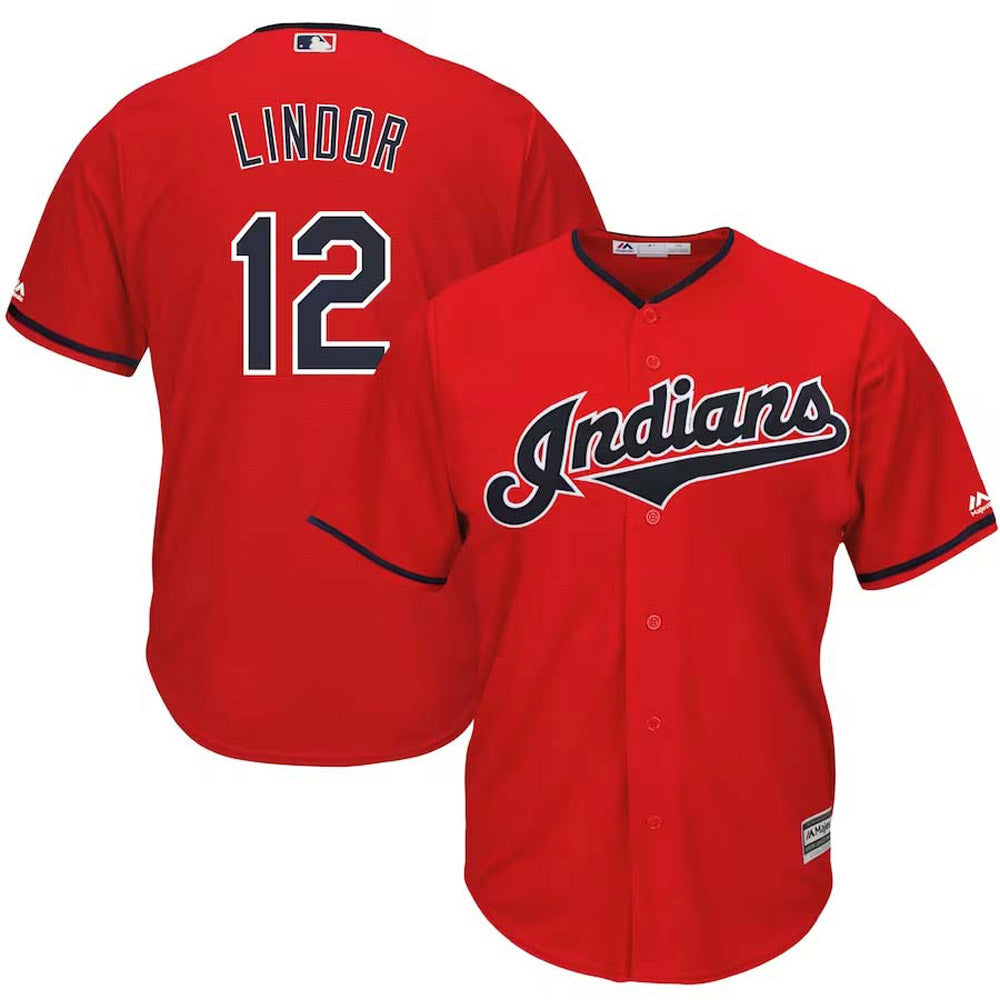 Men's Cleveland Indians Francisco Lindor Replica Alternate Jersey - Red
